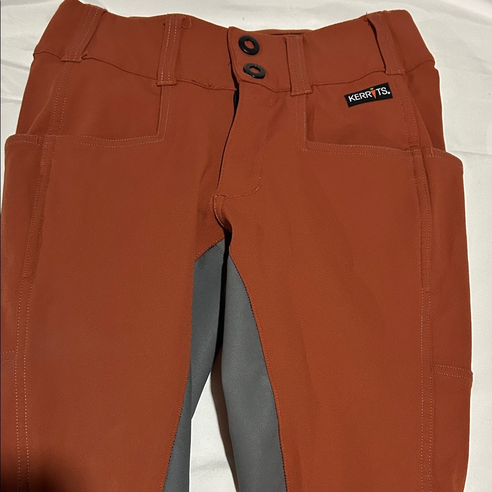 Kerrits Rust and Gray Riding Breeches size XS